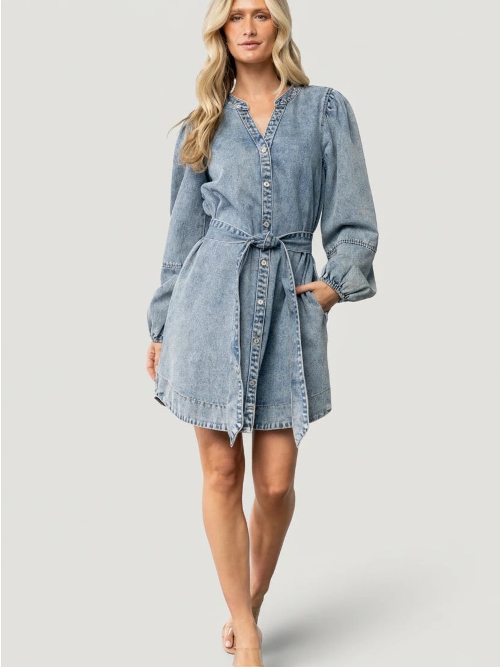 BALTIC BORN STONE WASHED TORA MINI DRESS SZ M LING SLEEVE BRAND NEW WITH TAGS